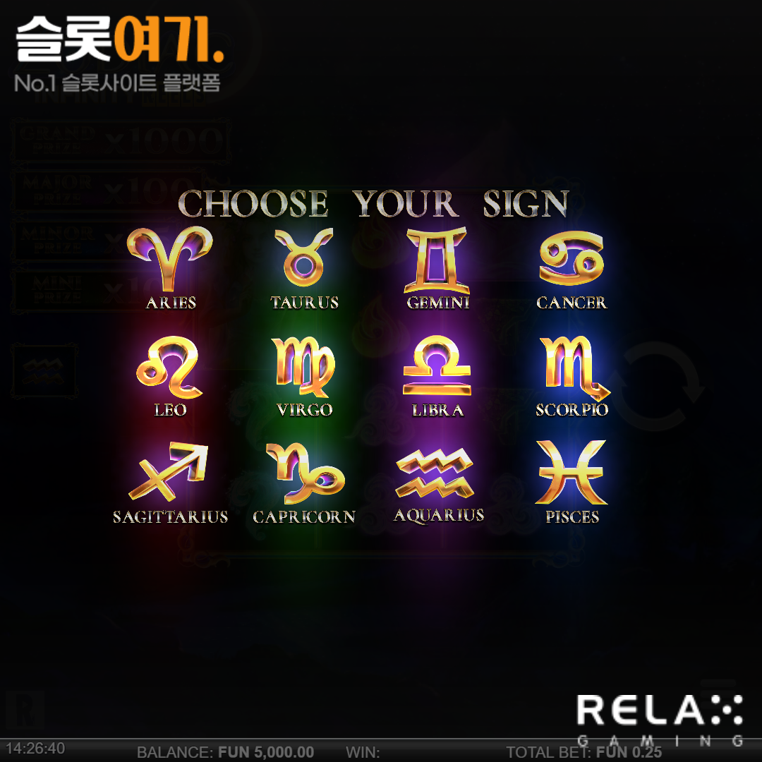 Relax Gaming [Zodiac Infinity Reels]