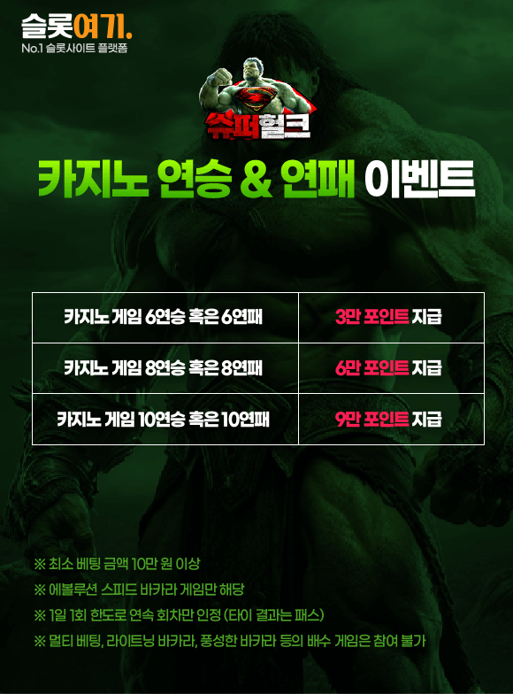 Casino winning streak events