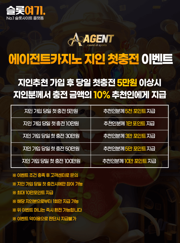 Agent Casino Acquaintance First Top-Up Event