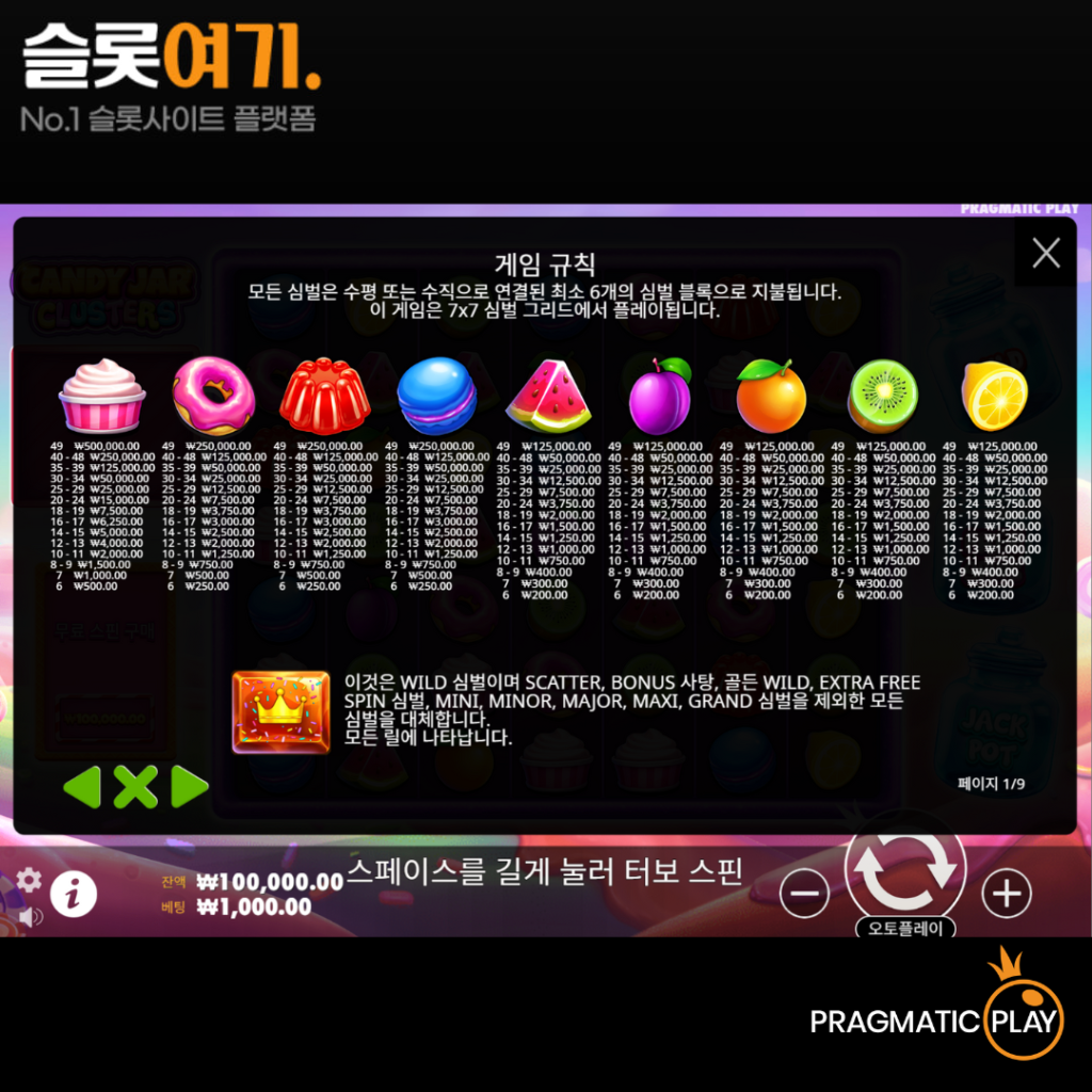 캔디 자 클러스터 게임 비주얼