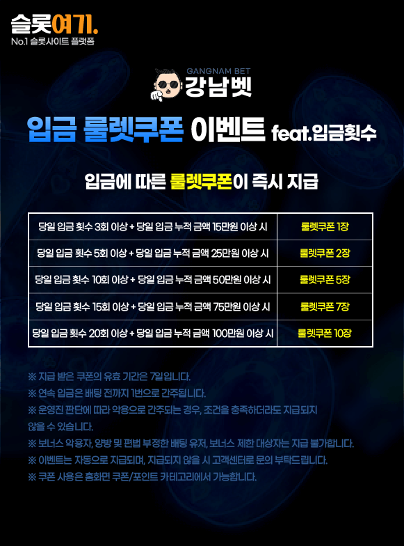 Gangnam Bet Deposit Roulette Coupon Event
