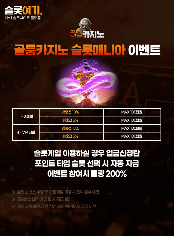 Gollum Casino Slotmania Event