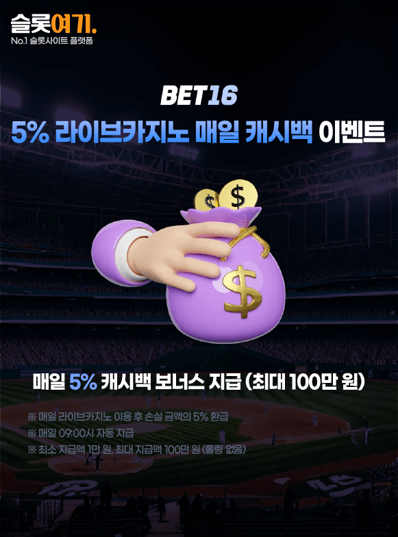 5% Daily Cashback at Live Casino