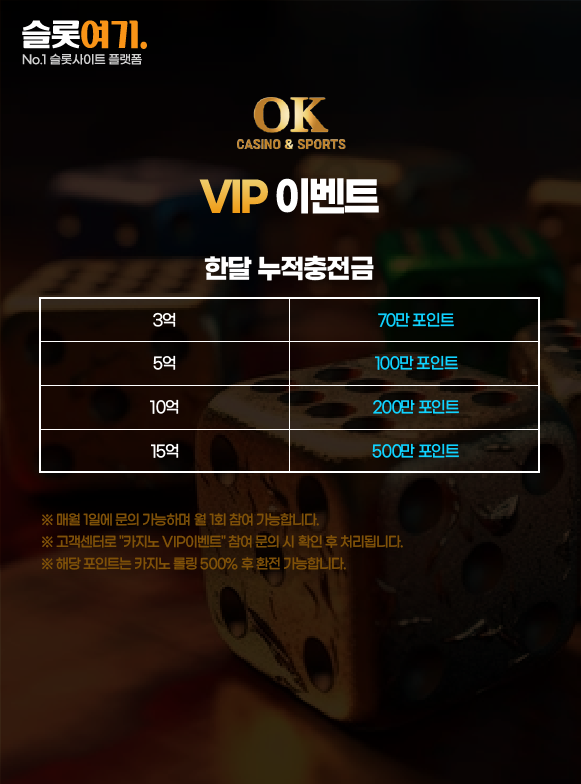 오케이카지노 VIP 이벤트 이미지