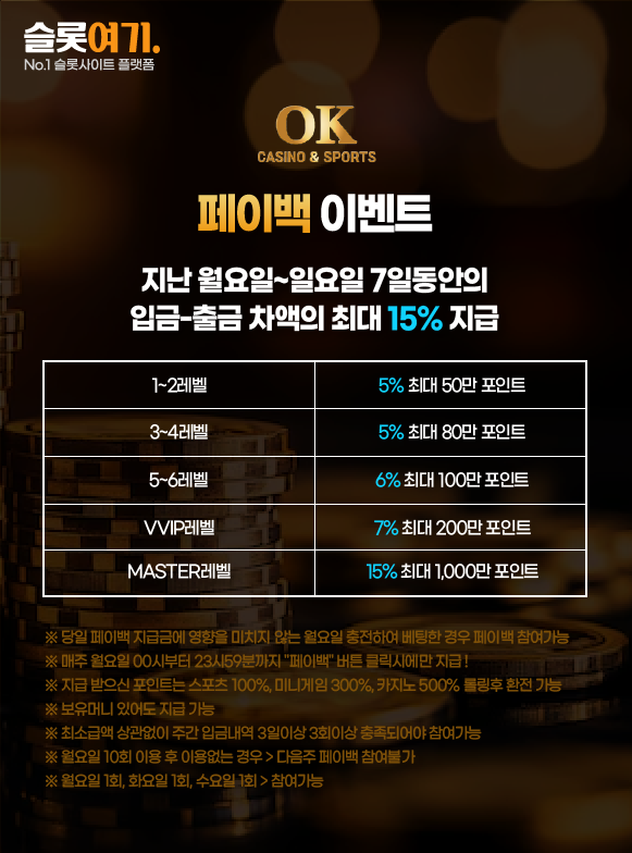 오케이카지노 페이백 이벤트 이미지