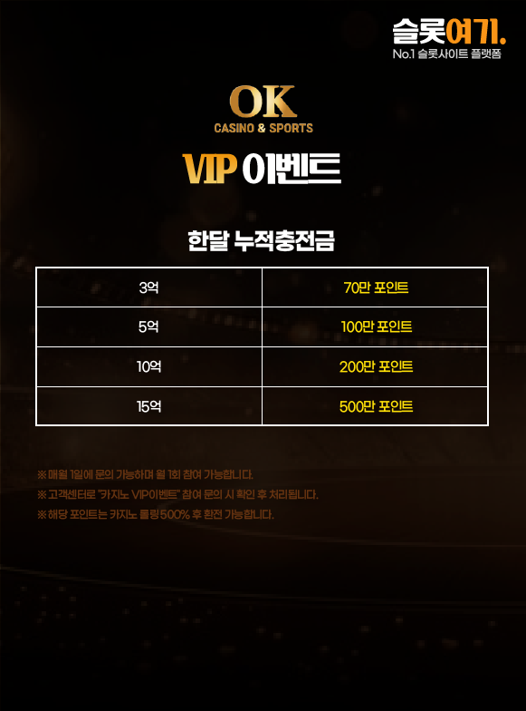 오케이토토 VIP 이벤트 안내 이미지