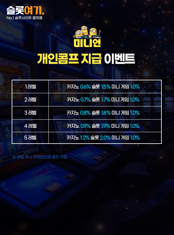 개인 콤프 지급 시스템 안내 이미지