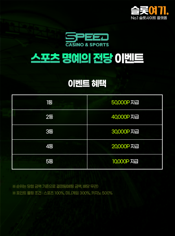스피드토토 스포츠 명예의 전당 이벤트